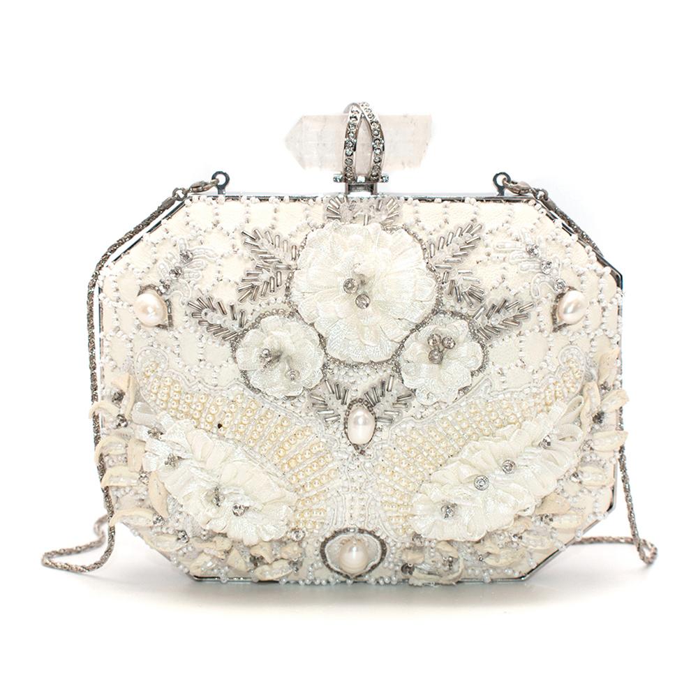 white embellished clutch