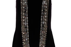 Marchesa Women Embellished Midi Dress US 6 Purple Rayon Bejewled Neck Strap Top