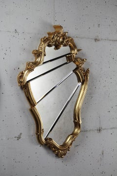 Marchese Wall Mirror with Gold-Plated Wooden Frame by Barberini & Gunnell