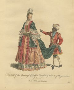 Marchioness of Belfont with a Page in 1700, Jefferys Costume Plate, 1757