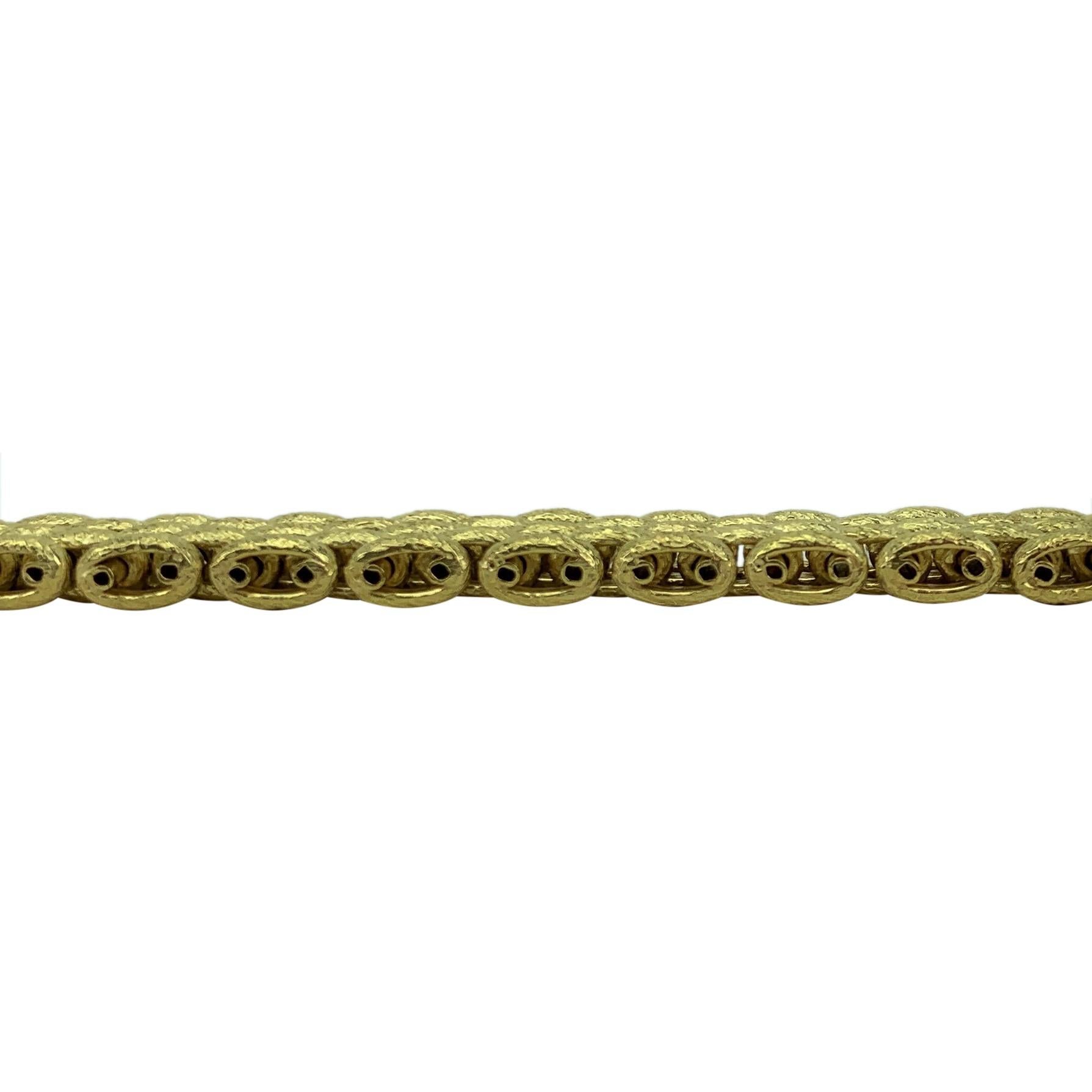 18k gold panther link bracelet