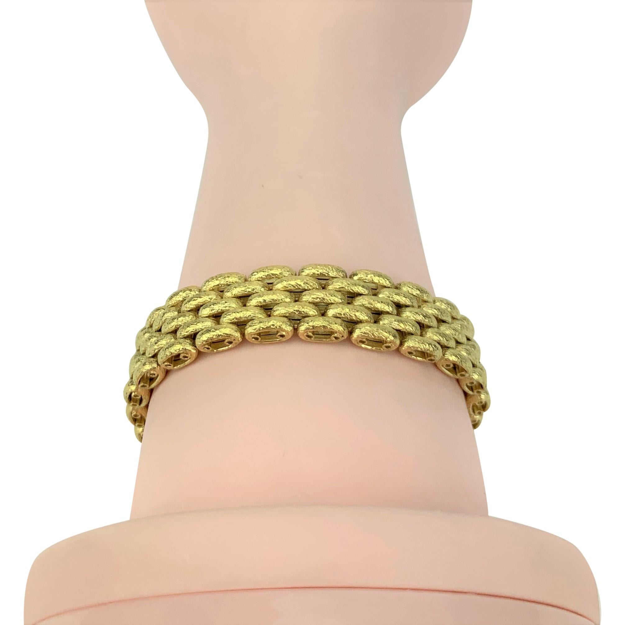 Marchisio 18 Karat Yellow Gold Textured Panther Link Bracelet 1