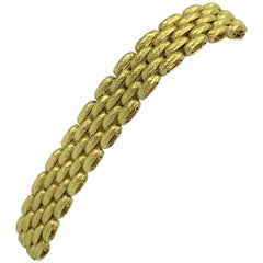 Marchisio 18 Karat Yellow Gold Textured Panther Link Bracelet