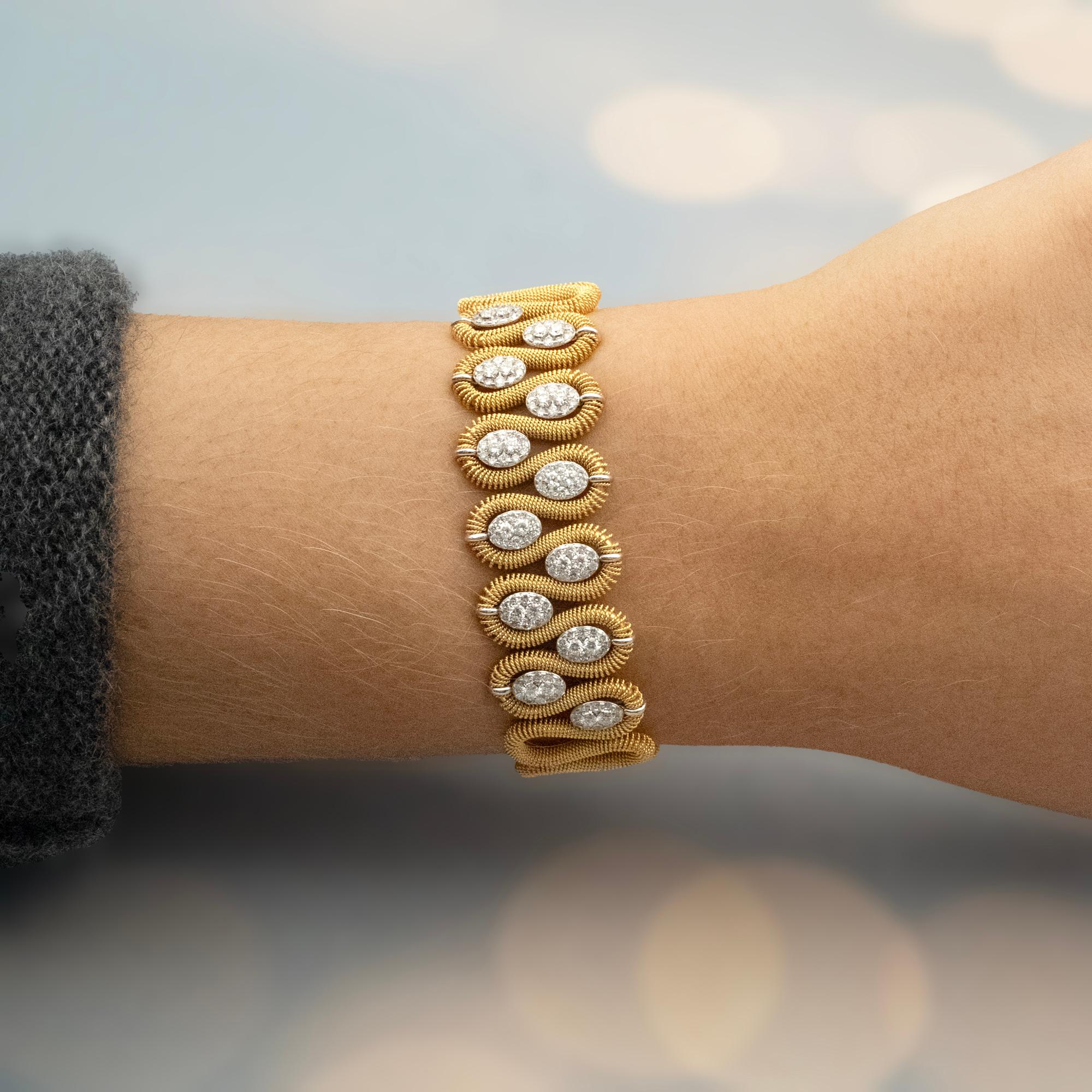 Marchisio Bracciale in oro bicolore 18 carati con diamanti in vendita 1