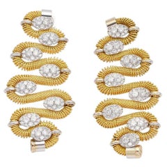 Marchisio, orecchini a goccia con diamanti in oro bicolore italiano 18 carati