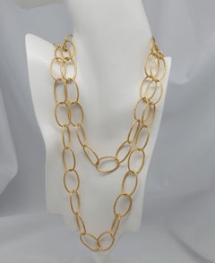 Collar de eslabones ovalados texturizados Marchisio 18KT 42″, Italia