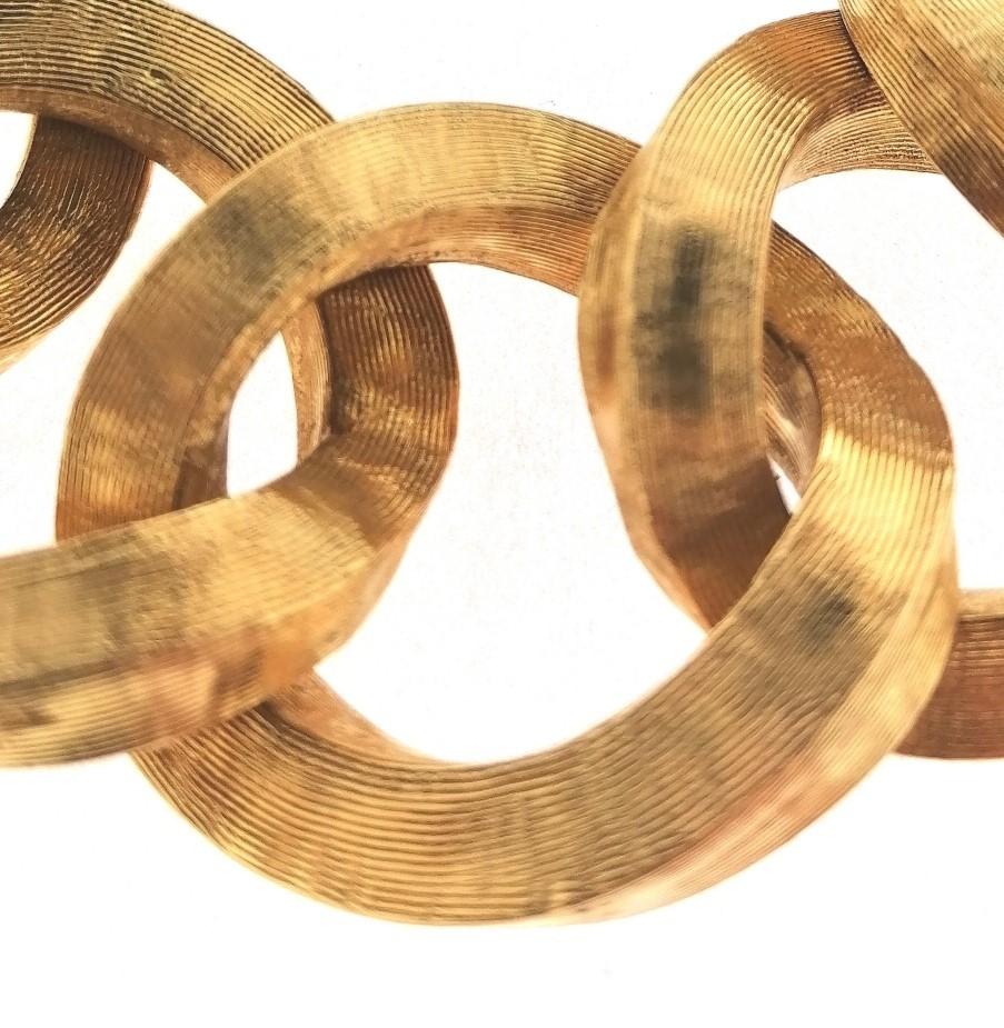 Contemporary Marchisio Giovanni 18 Karat Yellow Gold Textured Chain Bracelet