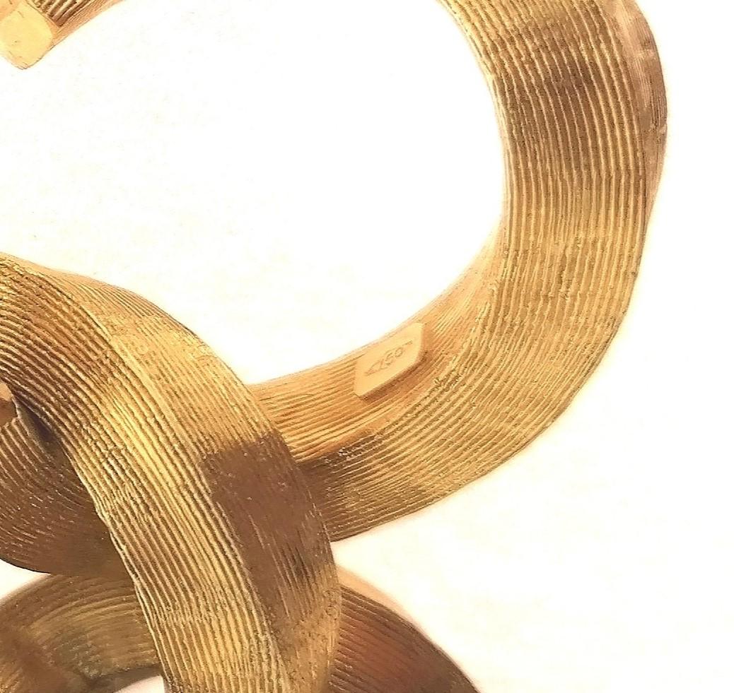 Marchisio Giovanni 18 Karat Yellow Gold Textured Chain Bracelet In New Condition In SEVILLA, ES