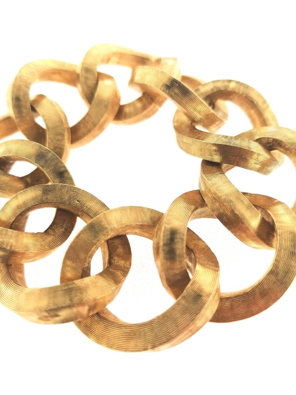 Marchisio Giovanni 18 Karat Yellow Gold Textured Chain Bracelet 1