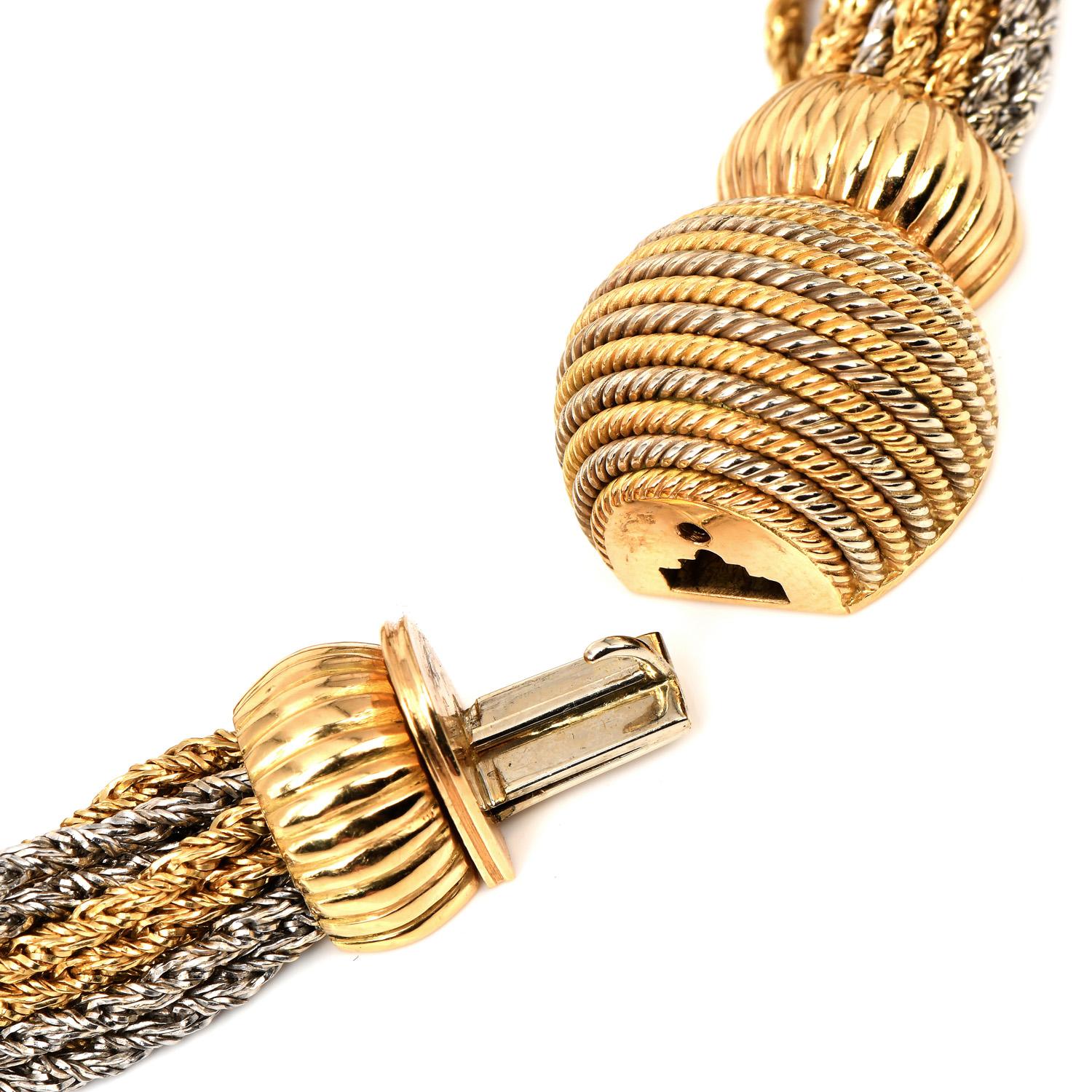 Marchisio Bracelet à plusieurs rangs de cordes en or bicolore 18 carats, Italie en vente 1