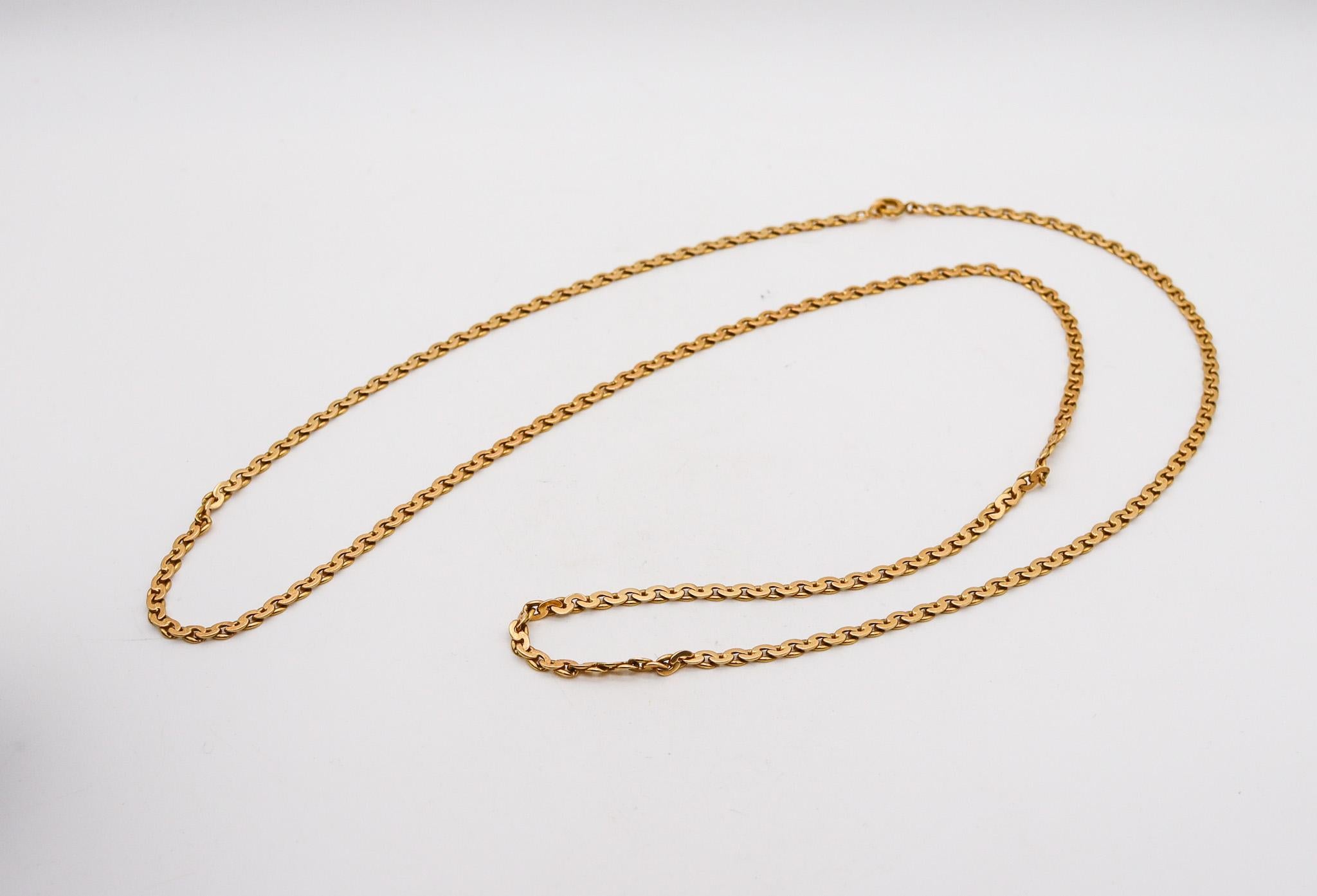 Marchisio Napoleone 1935 Italian Art Deco Long Chain In Solid 18Kt Yellow Gold In Excellent Condition For Sale In Miami, FL