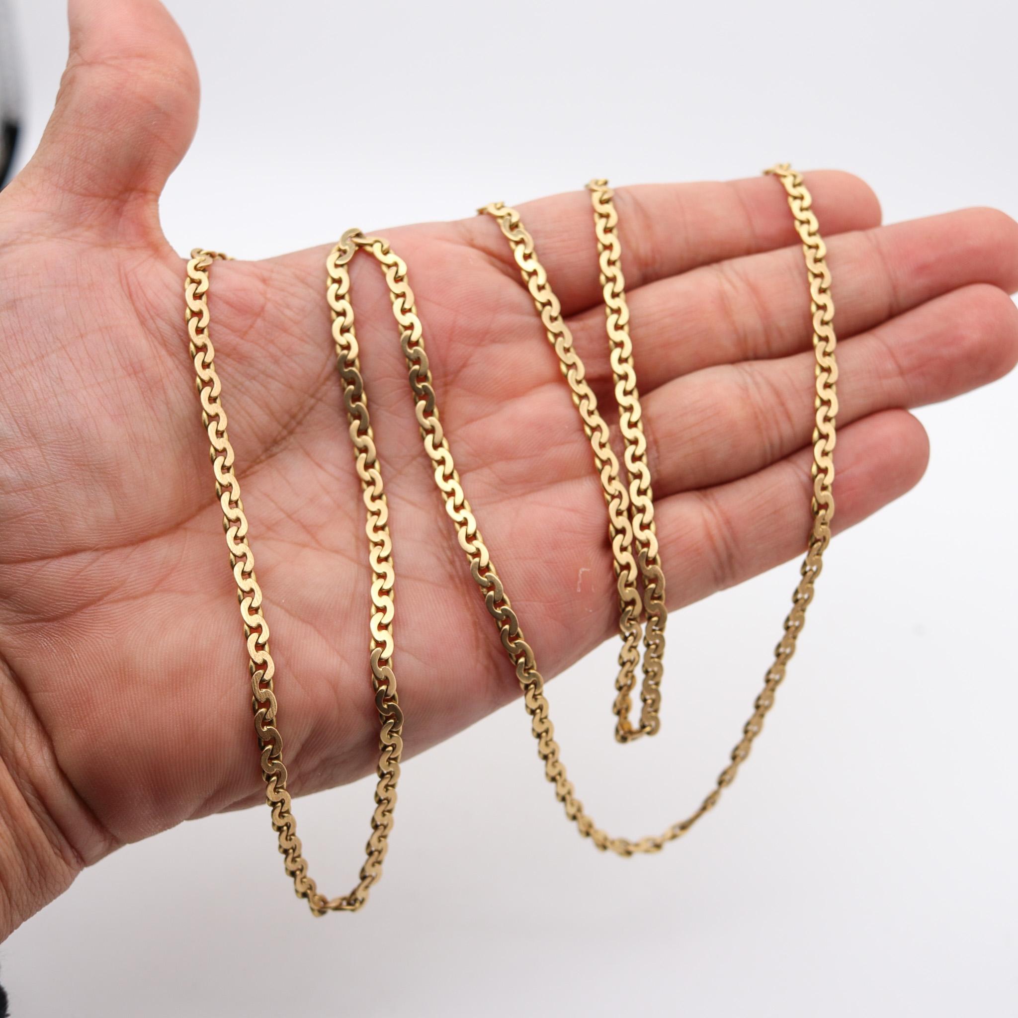 Marchisio Napoleone 1935 Italian Art Deco Long Chain In Solid 18Kt Yellow Gold For Sale 3