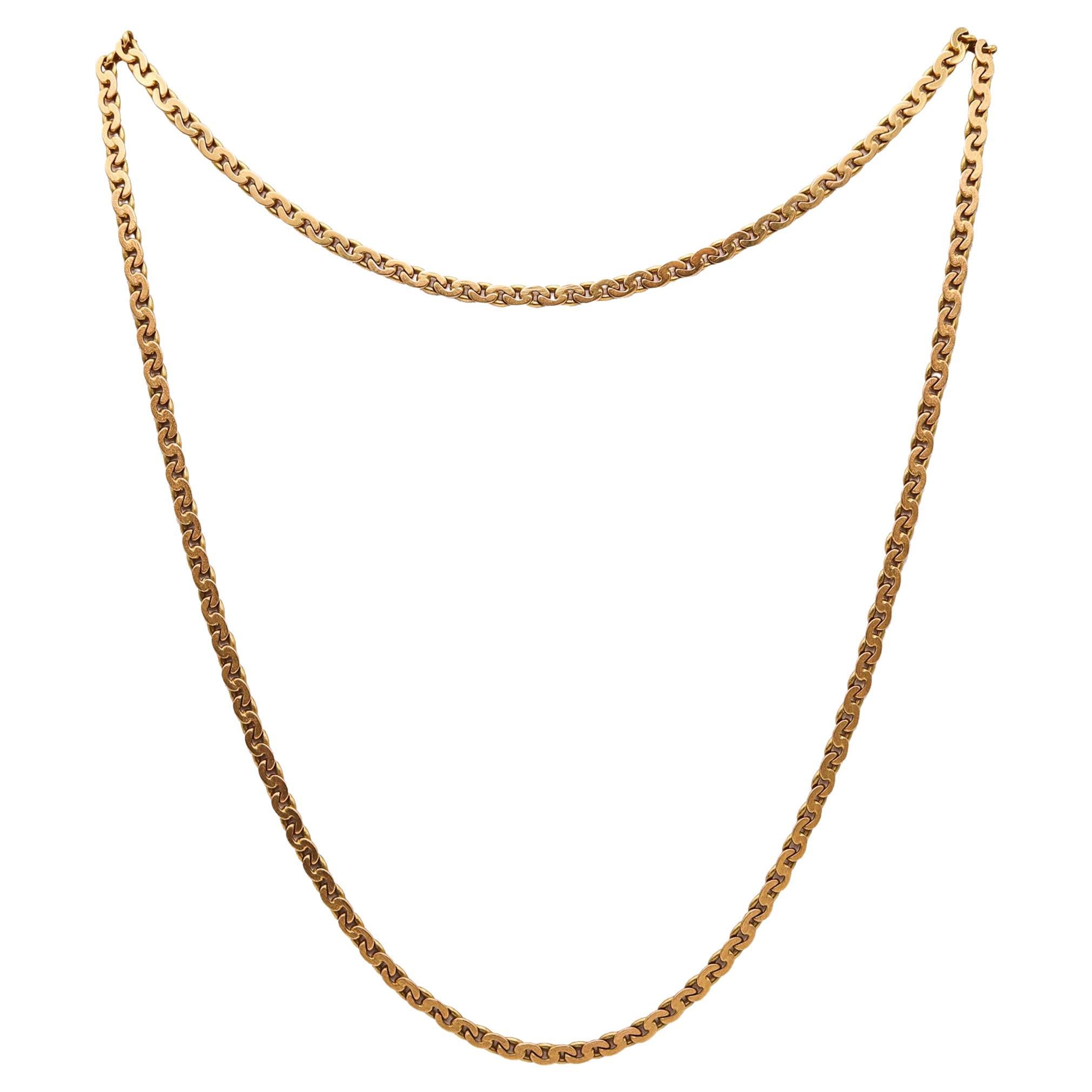 Marchisio Napoleone 1935 Italian Art Deco Long Chain In Solid 18Kt Yellow Gold