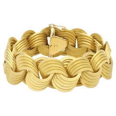 Marchisio Vintage 18 Karat strukturiertes Gelbgold-Armband Circa 1970er Jahre