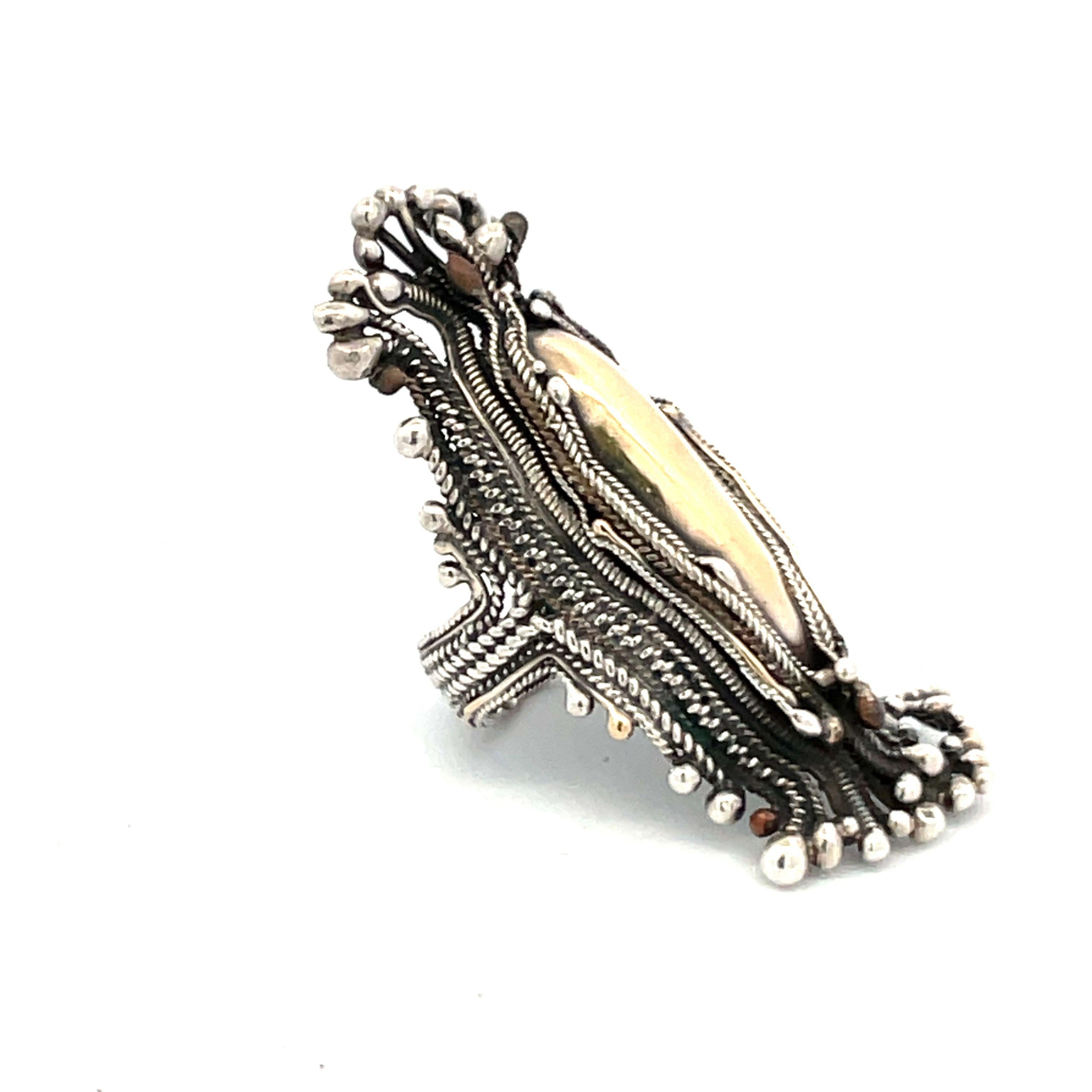 Marci Zelmanoff: Mixed Metals Ring For Sale 2