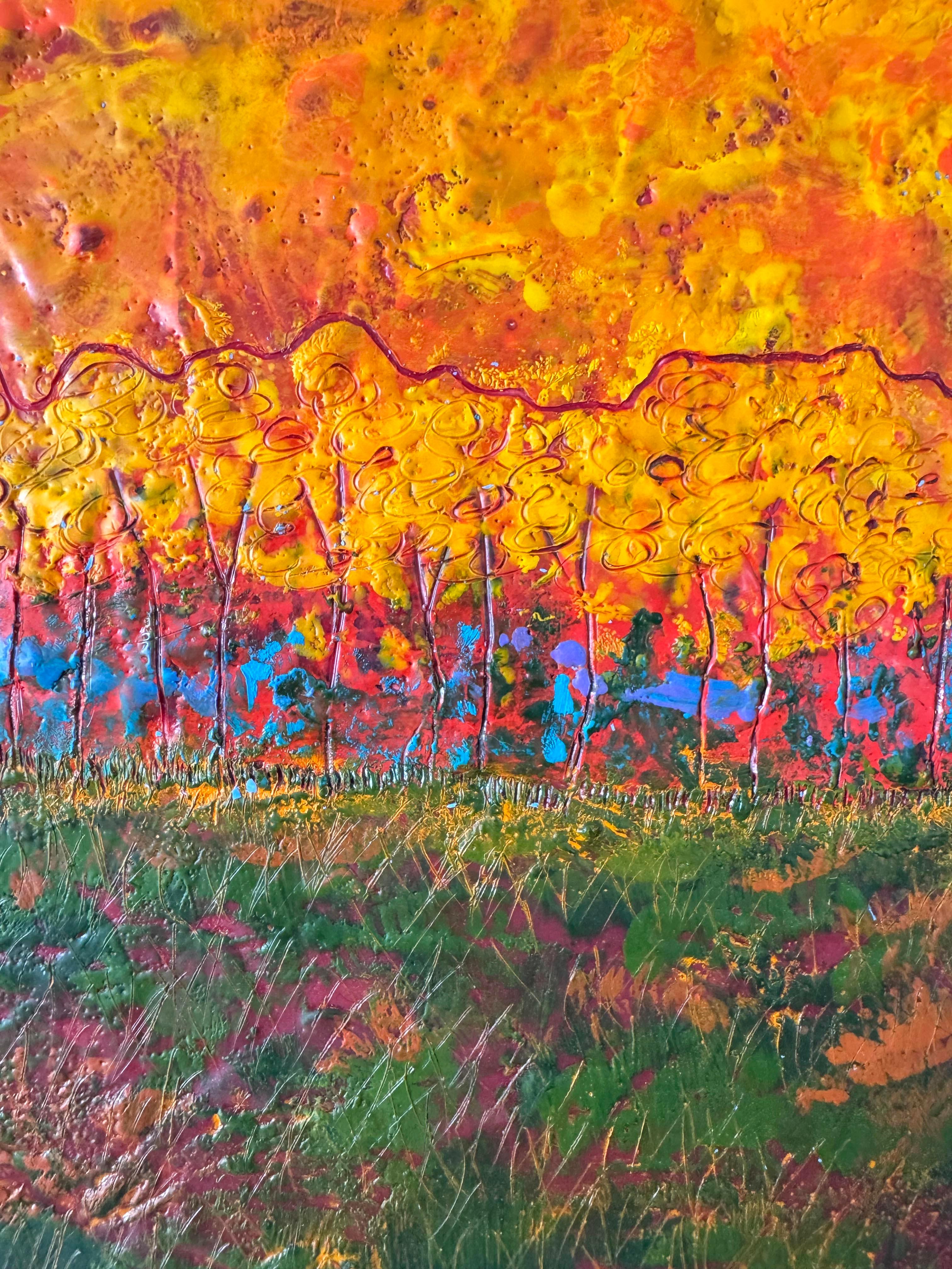 Autumn Hills, Vermont - American Realist Painting by Marcia Crumley