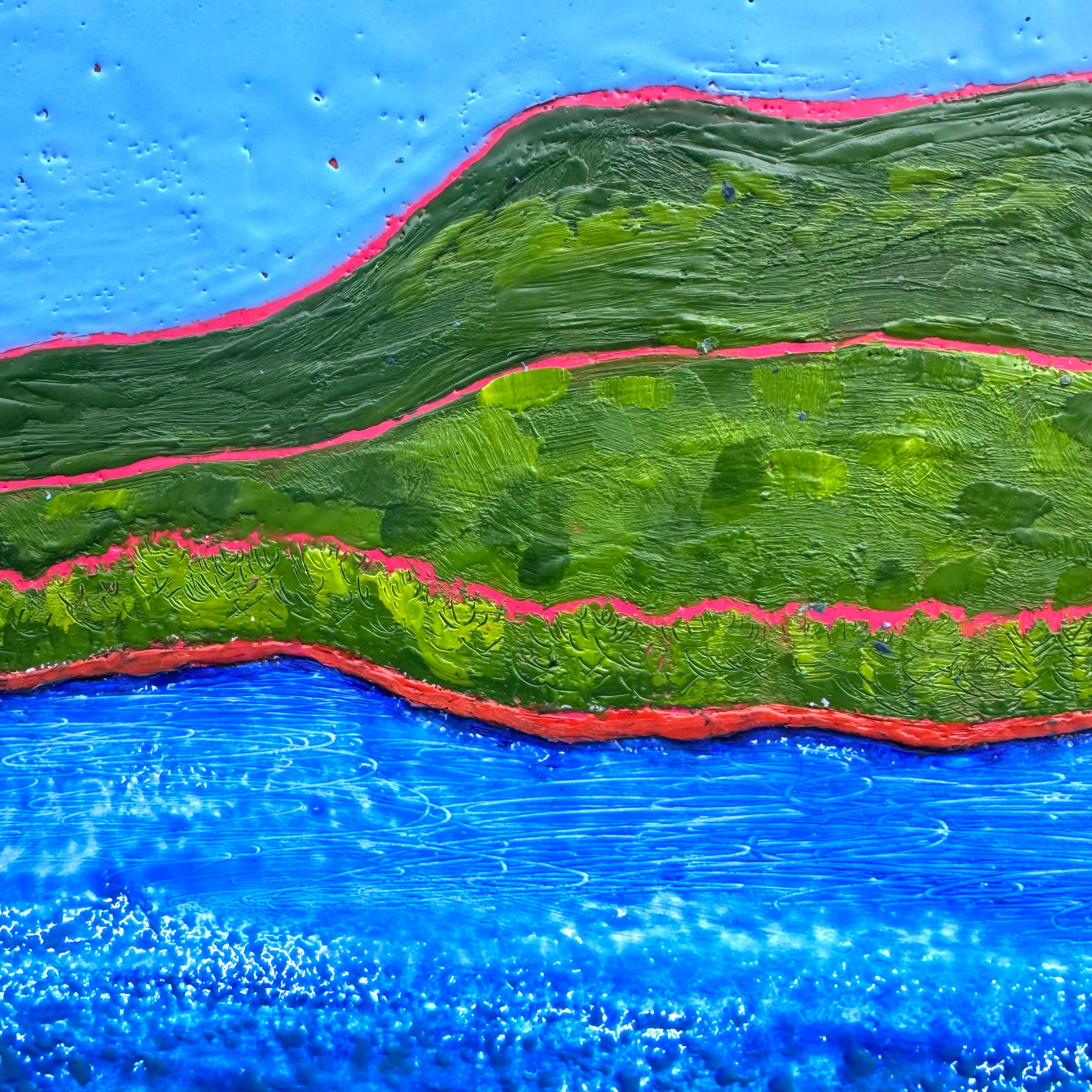Vermont Sommer See – Painting von Marcia Crumley