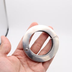 MARCIA LORBERFELD 1980 Modernist Bangle Bracelet In .925 Sterling Silver