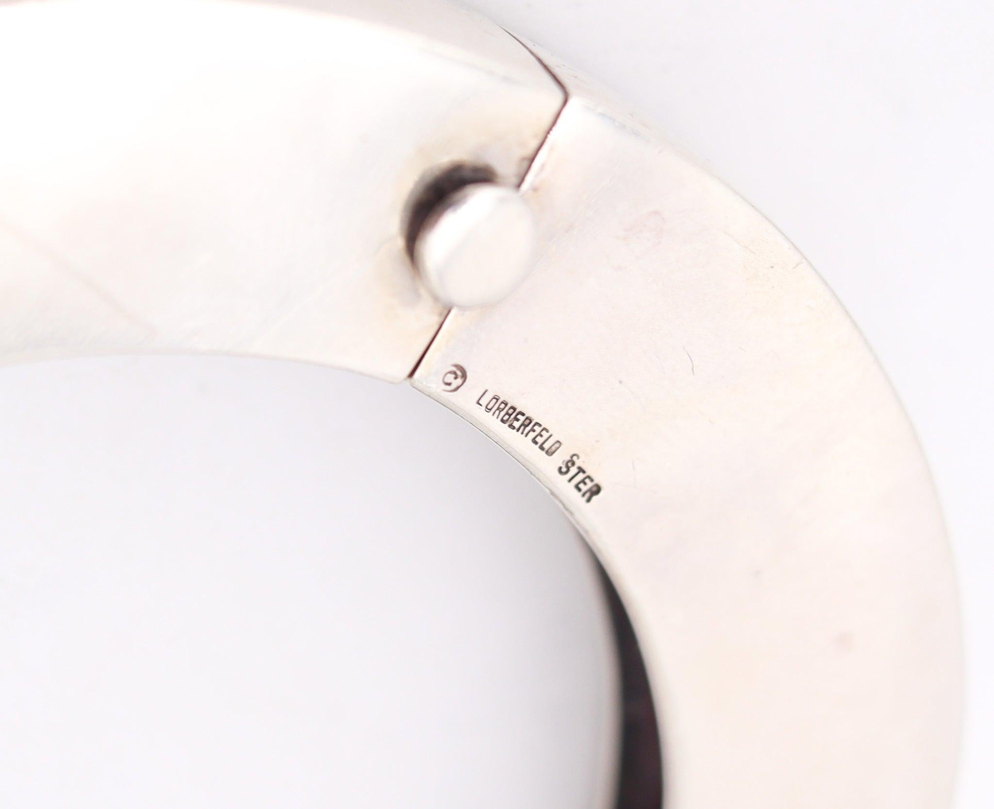 MARCIA LORBERFELD 1980 Modernist Bangle Bracelet In .925 Sterling Silver im Zustand „Hervorragend“ im Angebot in Miami, FL