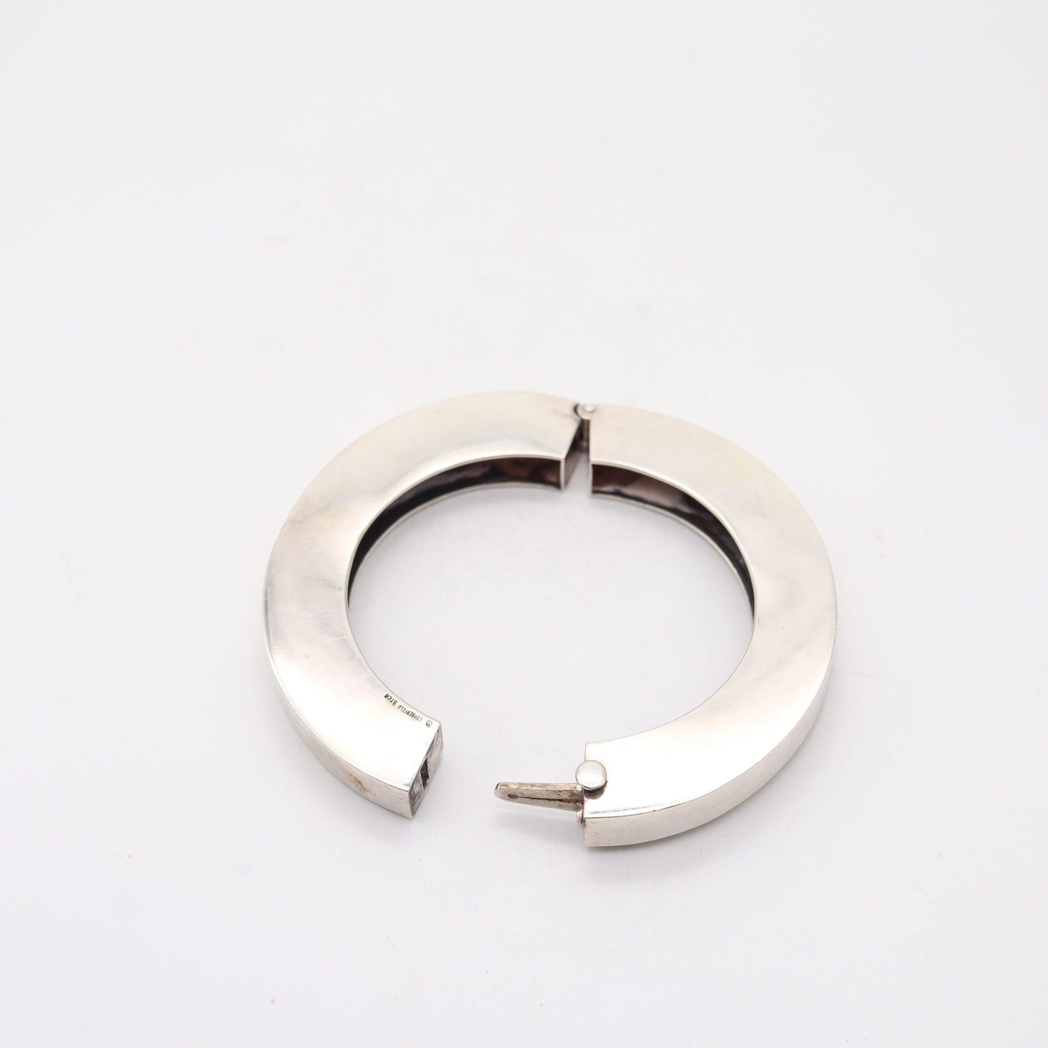 MARCIA LORBERFELD 1980 Modernist Bangle Bracelet In .925 Sterling Silver Damen im Angebot