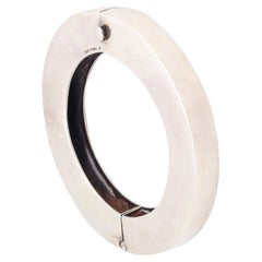 MARCIA LORBERFELD 1980 Modernist Bangle Bracelet In .925 Sterling Silver