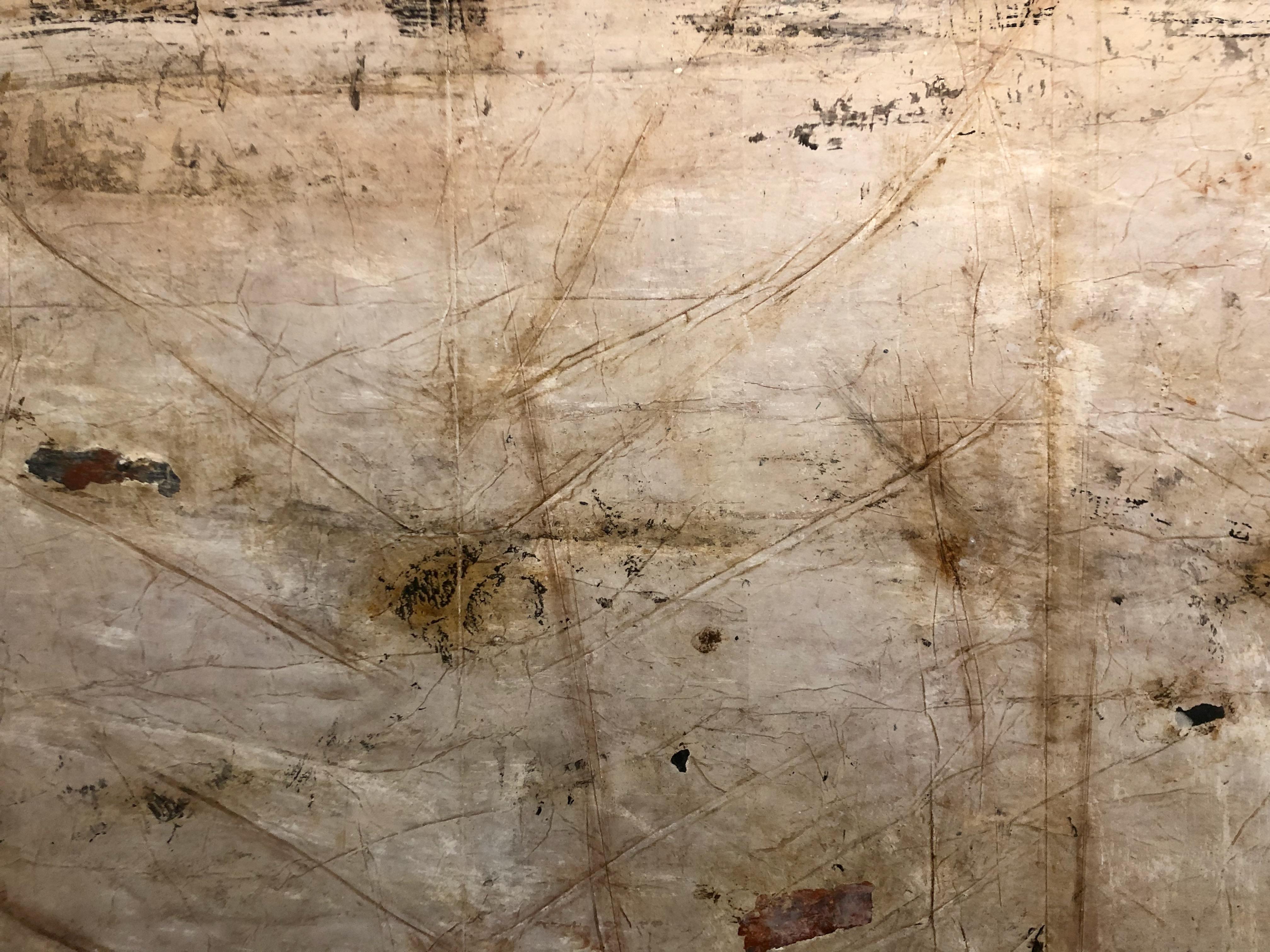 Frammento Del Muro - Brown Abstract Painting by Marcia Myers