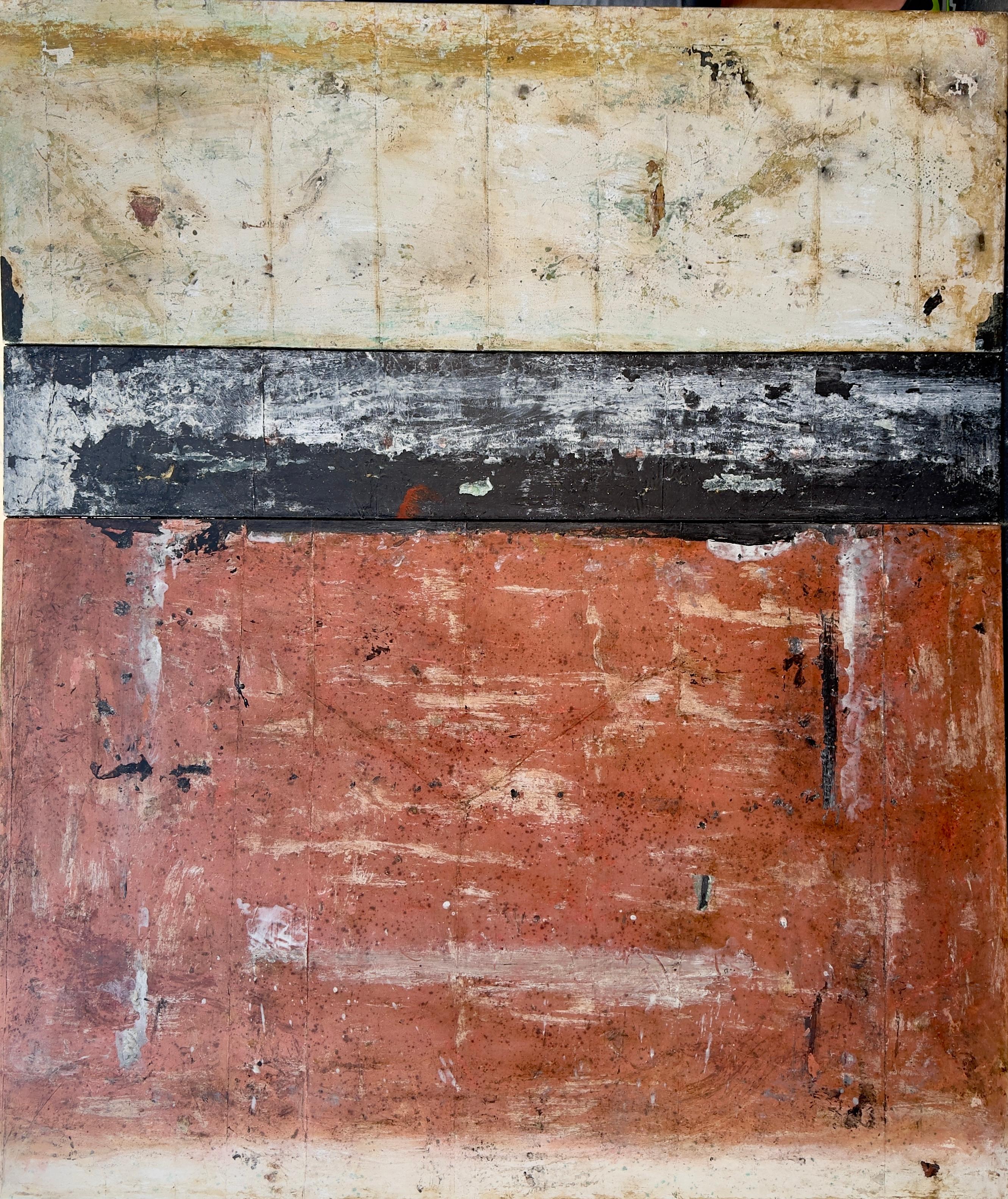 Scavi CXLVII Triptych Large Abstract, Fresco on Linen, 2000