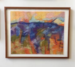 "Capriccio", Marcia Wise, acrylic, pastel, abstract, landscape, yellows, oranges