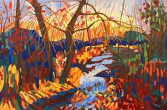 "Coloratura", Paesaggio contemporaneo, Verde, Rosso, Blu, Pittura a olio, 2024