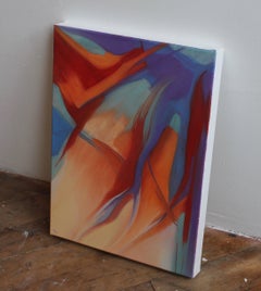 "Gaudioso", Abstract, Red, Orange, Purple, Blue, Purple, Oil Painting