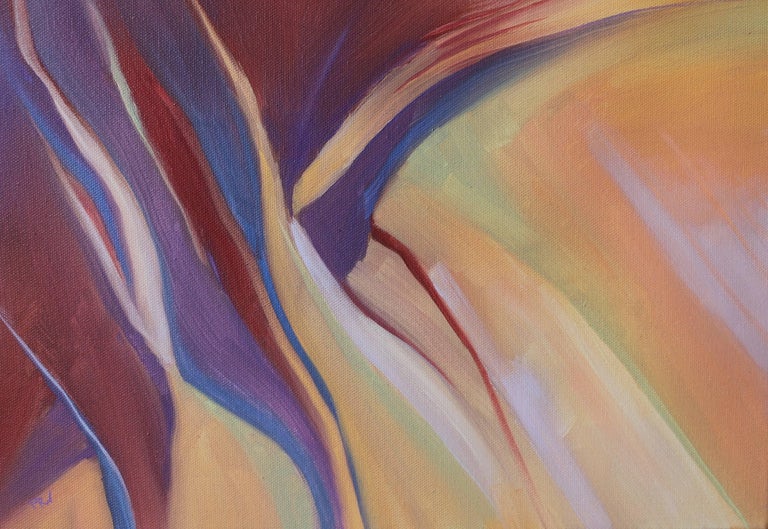 Marcia Wise "Lilt", oil painting, abstract, earth tones, red, sienna