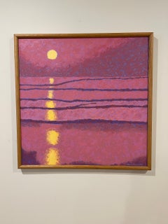 "Placido", Contemporary Landscape, Red, Yellow, Purple, Blue, Oil Painting