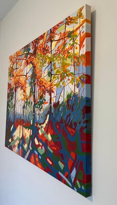 "Preludio", Contemporary, Tree, Red, Green, Orange, Yellow, Oil Painting