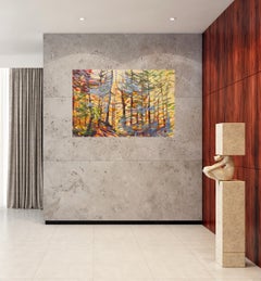 "Spiritoso", Contemporary Landscape, Gelb, Rot, Grün, Ölgemälde, 2021