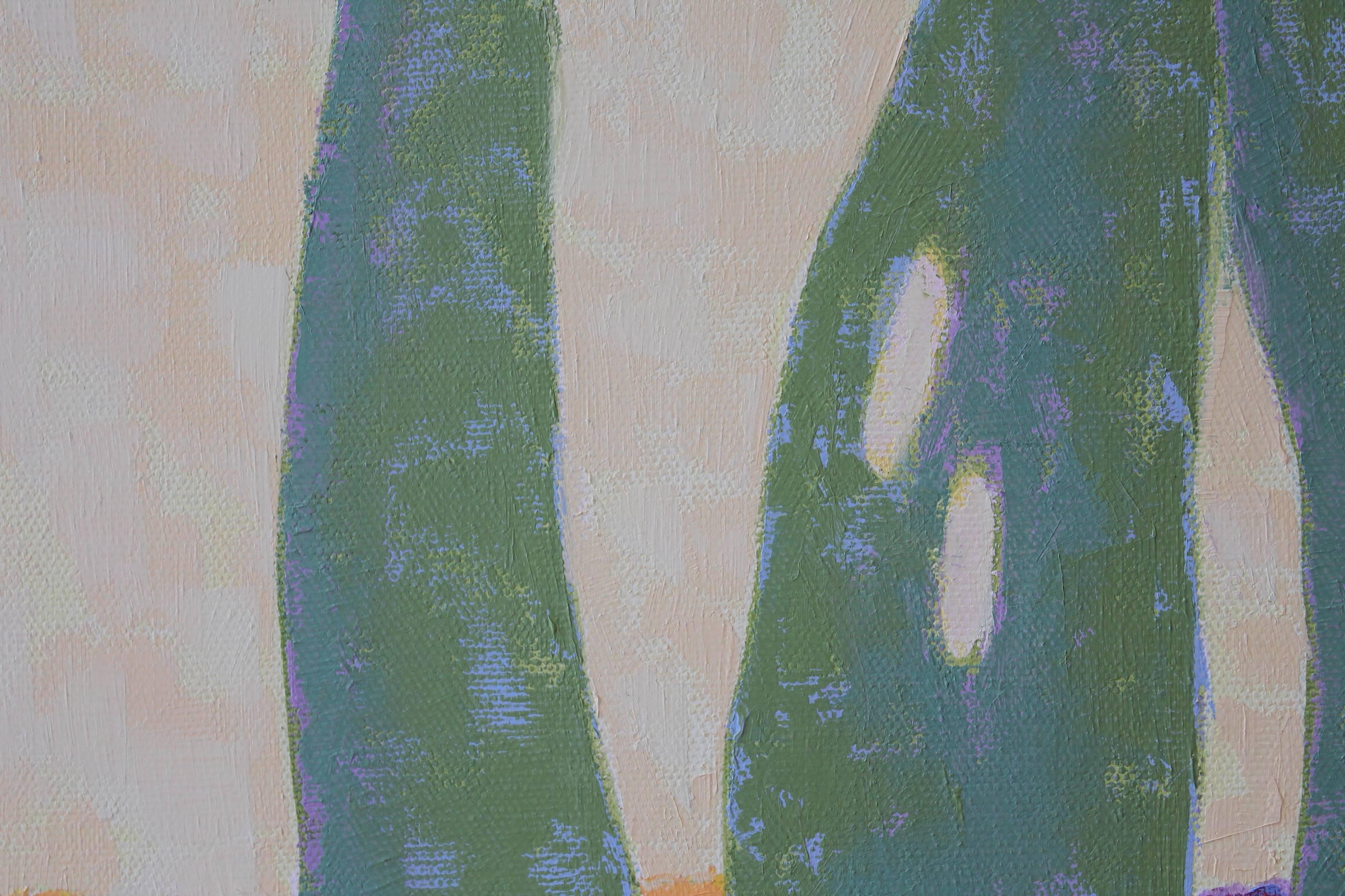 « Paysage toscan », peinture à l'huile, campagne italienne, rouges, verts, bleus, violets en vente 1