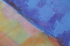 "Tuscan Sunset", Landscape, Italy, Yellow, Orange, Blue, Oil Painting