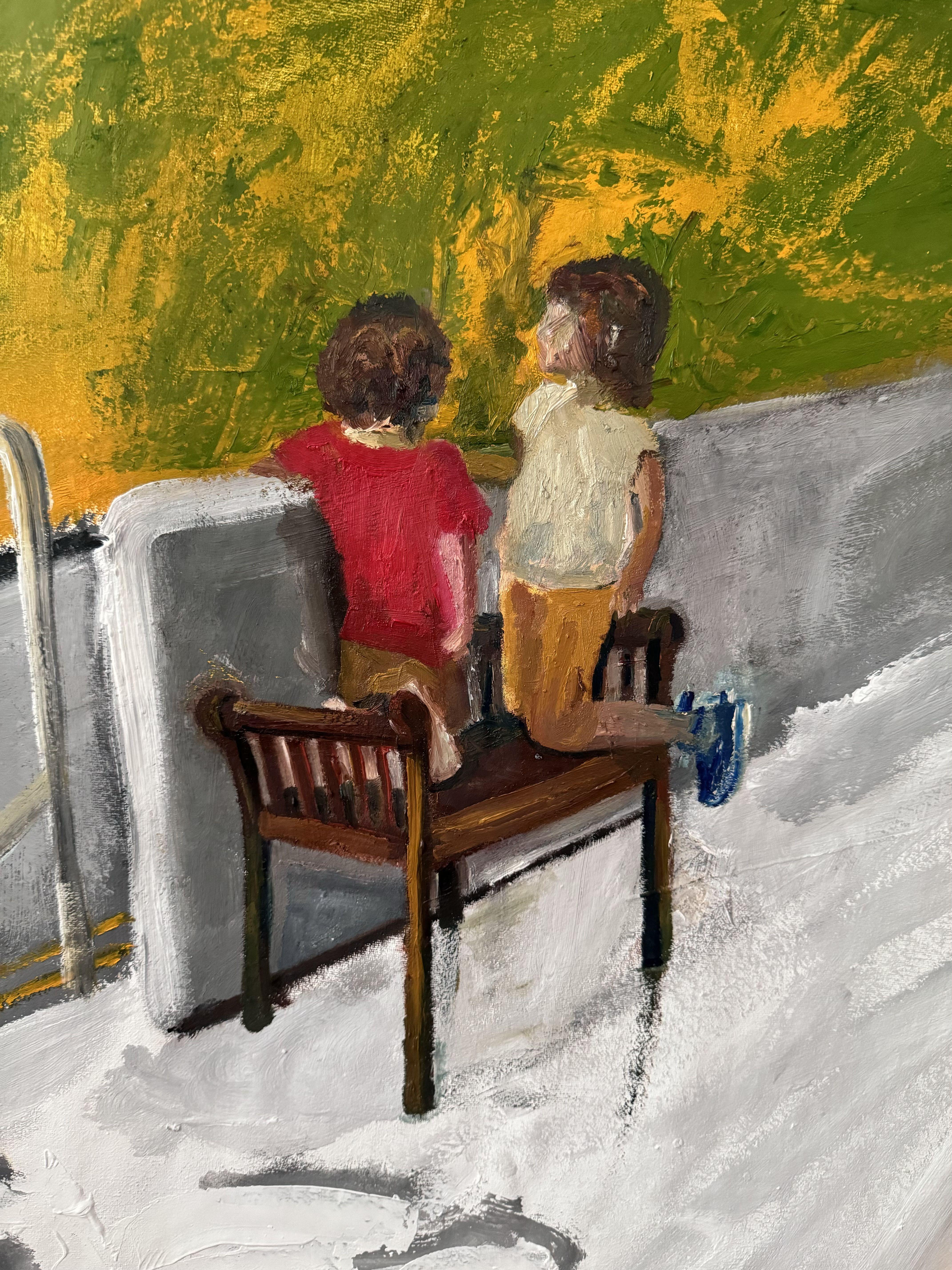 Children, Painting, Oil on Canvas For Sale 1