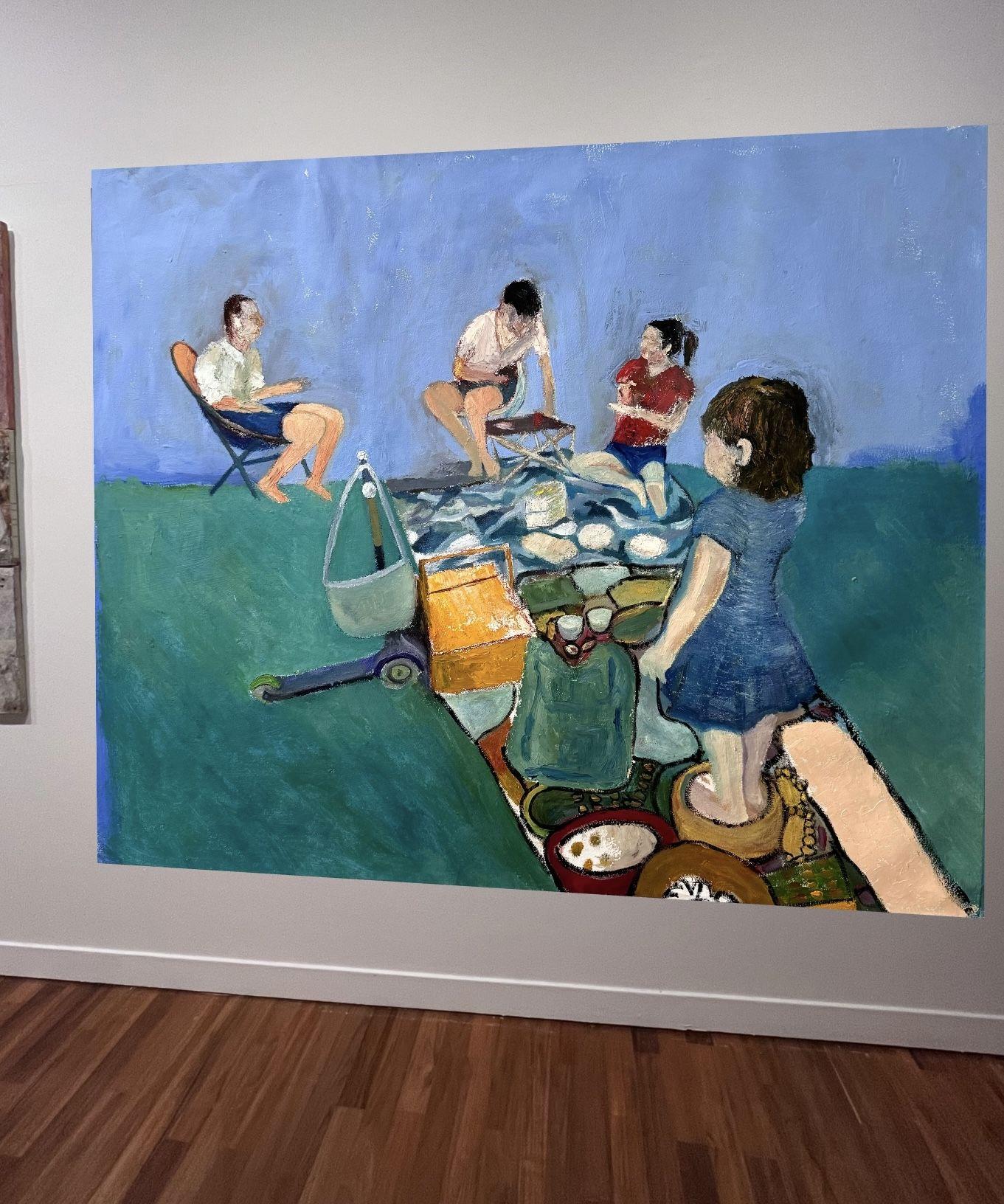 Le DACjeuner sur l'herbe, Painting, Oil on Canvas For Sale 3