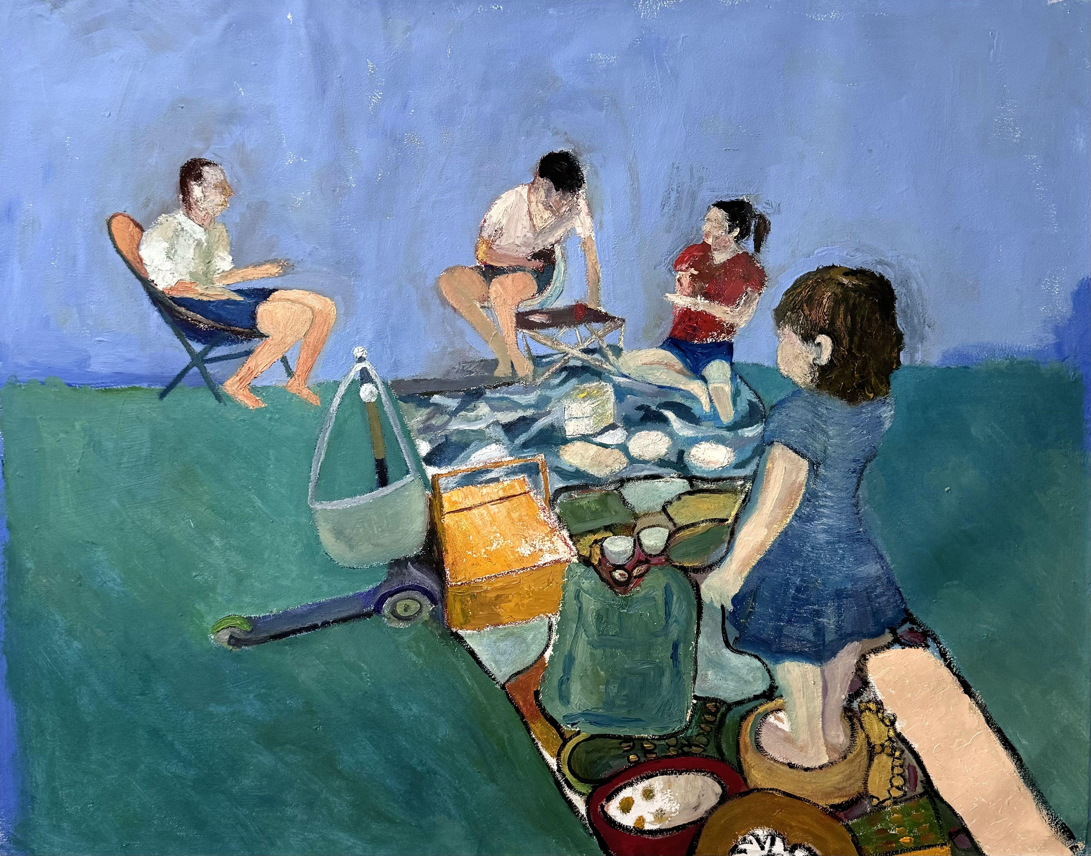 Inspired by Le DÃ©jeuner sur l'herbe by Ã‰douard Manet, contemporary vivid scene in the nature..   :: Painting :: Contemporary :: This piece comes with an official certificate of authenticity signed by the artist :: Ready to Hang: Yes :: Signed: Yes