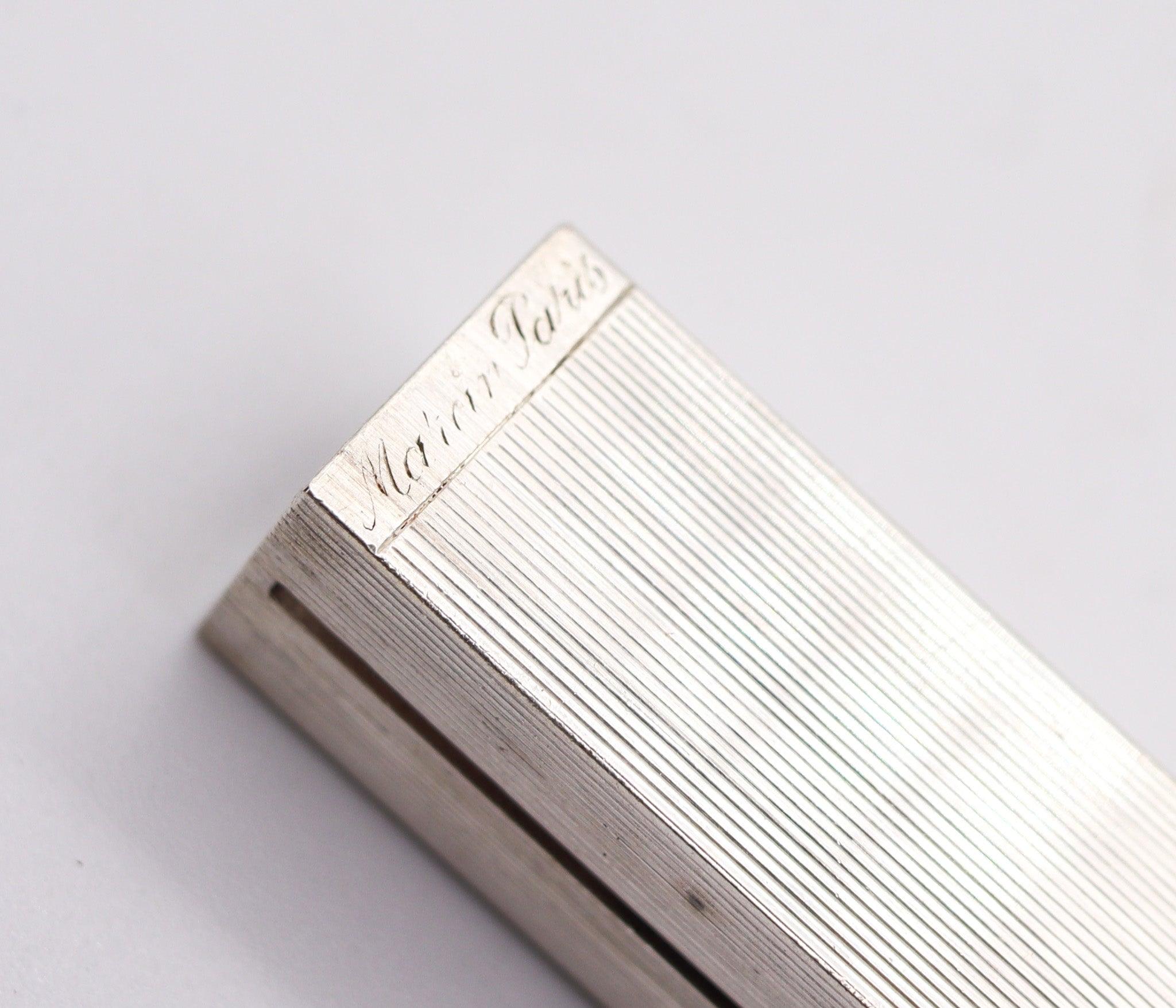 MARCIN PARIS 1930 By Frontin Porte-rouge à lèvres en argent et or 18 carats Bon état - En vente à Miami, FL