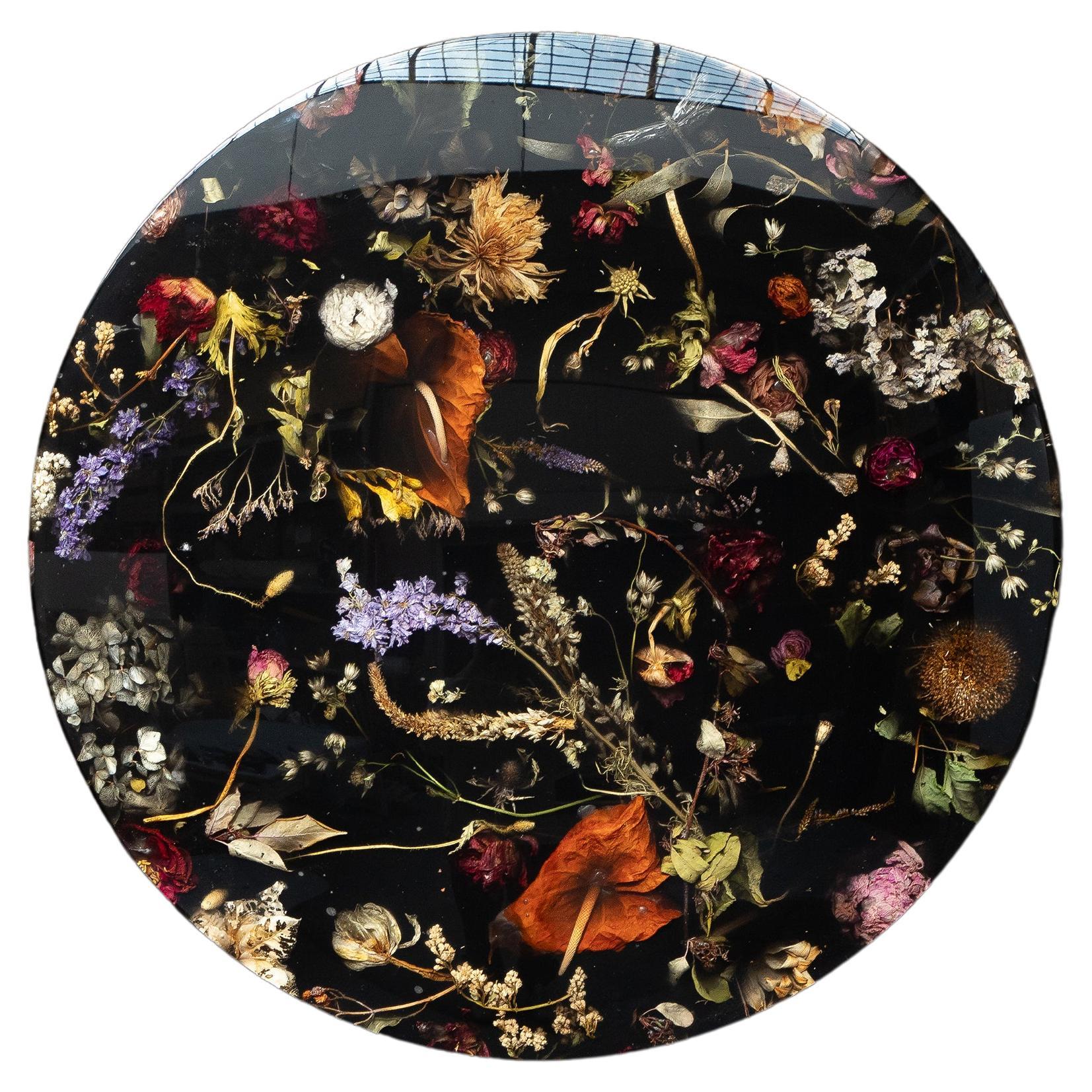 Marcin Rusak, Flora Lens 65 Wallhanging Piece, Black Polished Finish For Sale