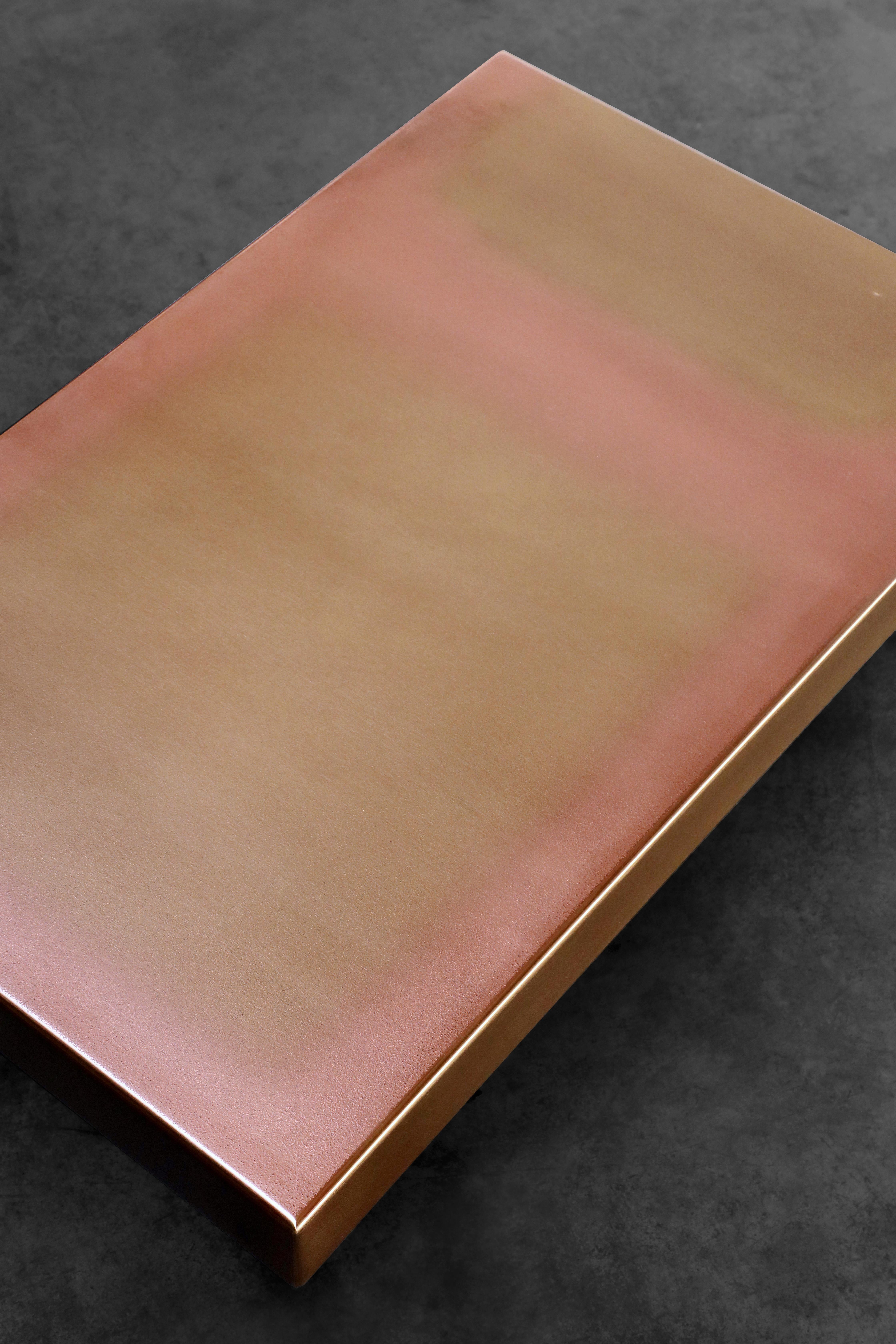 Polonais Marcin Rusak, Table basse Merging Metals 100-2, MM-2 : Bronze/Phosphore en vente