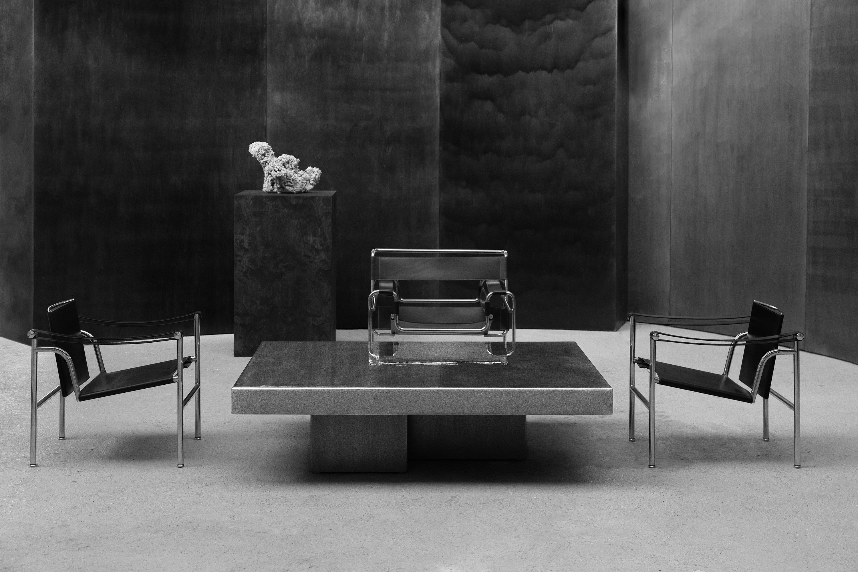 Marcin Rusak, Merging Metals Coffee Table 150-1, MM-1: Bronze/Zinc Finish In New Condition For Sale In WARSZAWA, 14