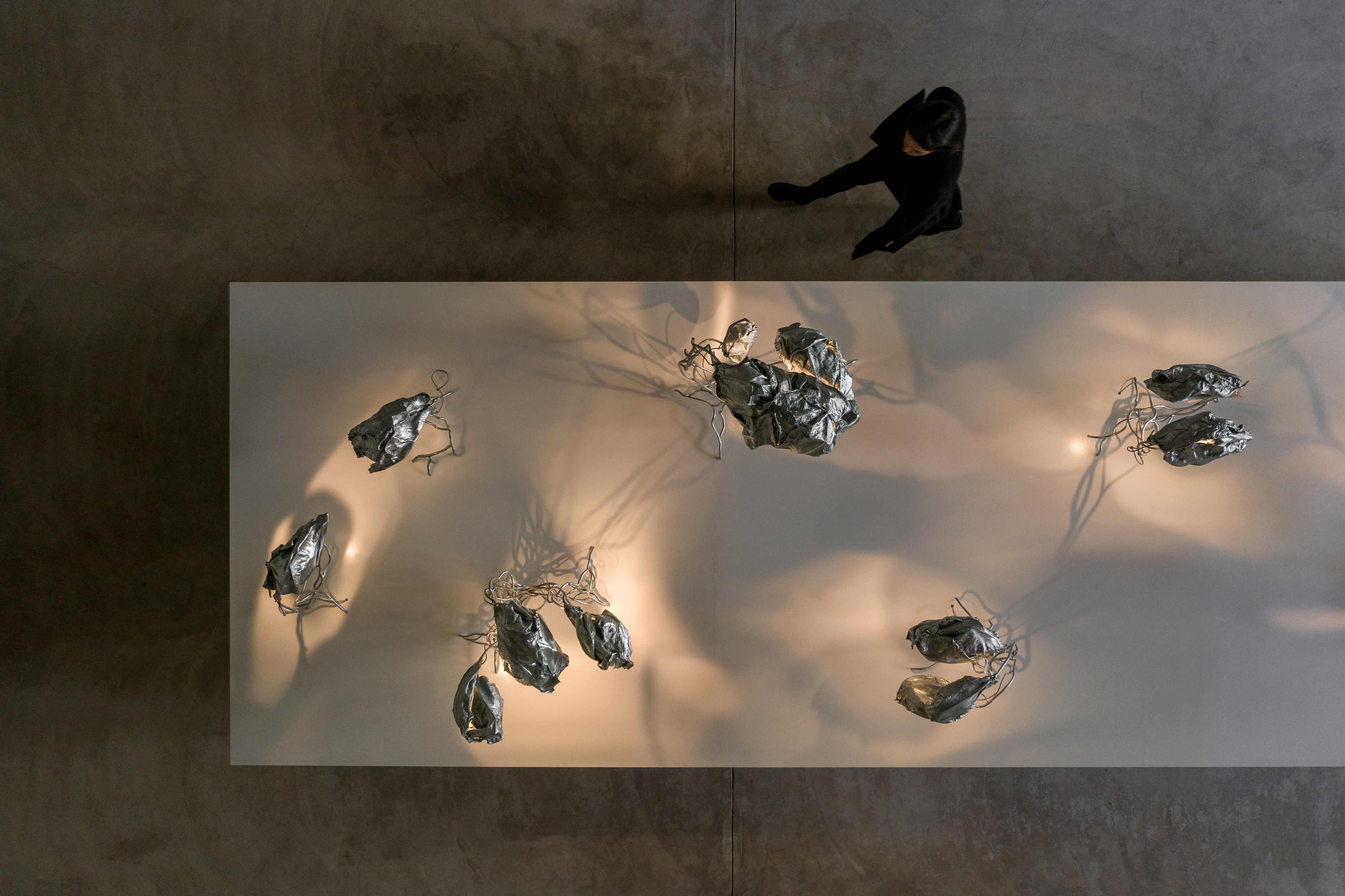 European Marcin Rusak Protoplasting Nature 04 Unique Sculptural Light with Real Leaves For Sale