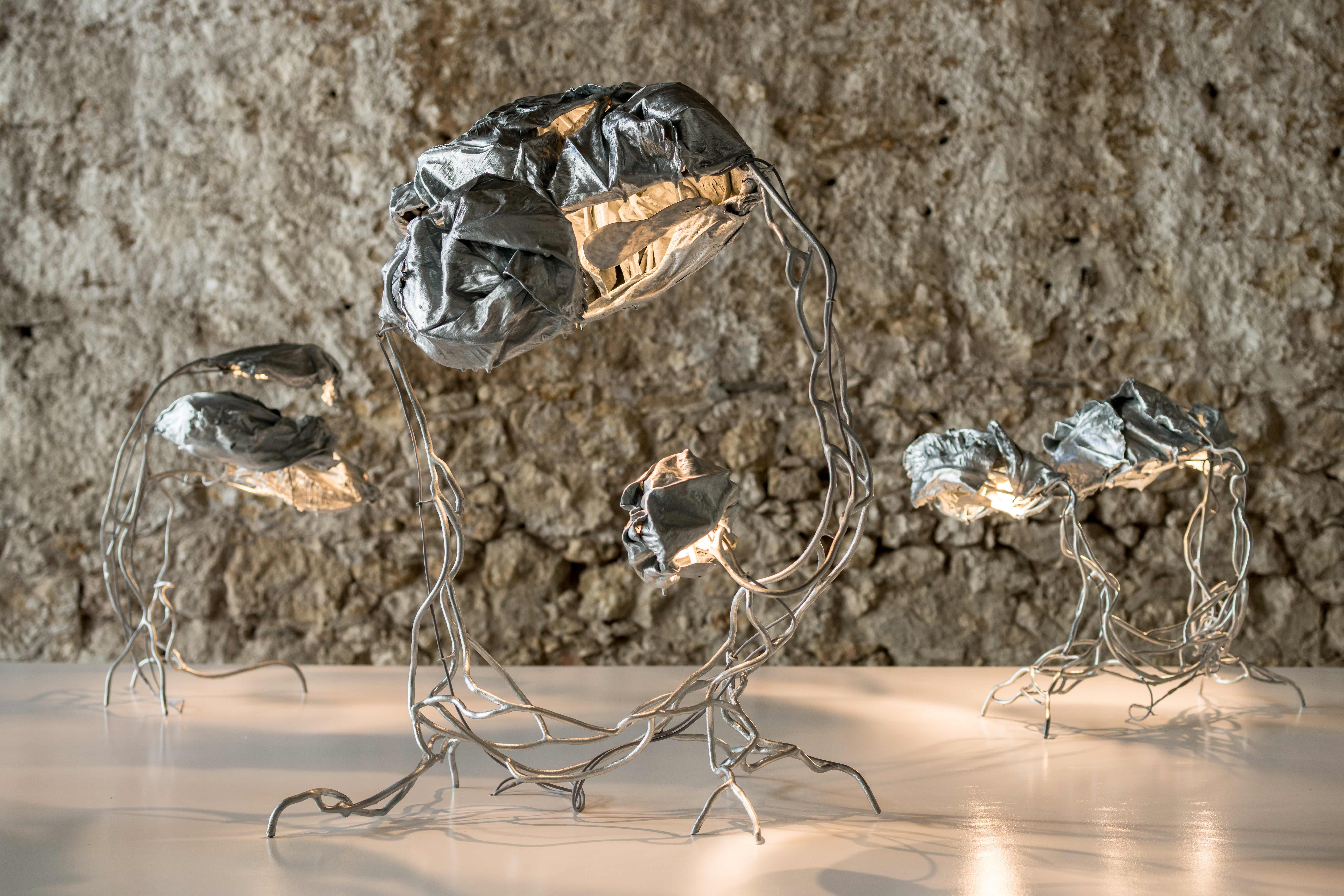 European Marcin Rusak Protoplasting Nature 05 Unique sculptural light with real leaves For Sale