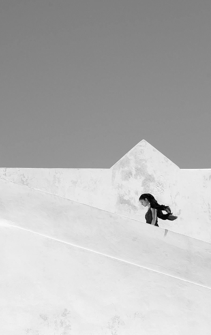 Marcin Ryczek Figurative Photograph - Ascent - Contemporary Minimalist Black And White Street Photography