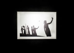 Humanity - Digitality Sunset in Santorini - Symbolic Black And White Photography