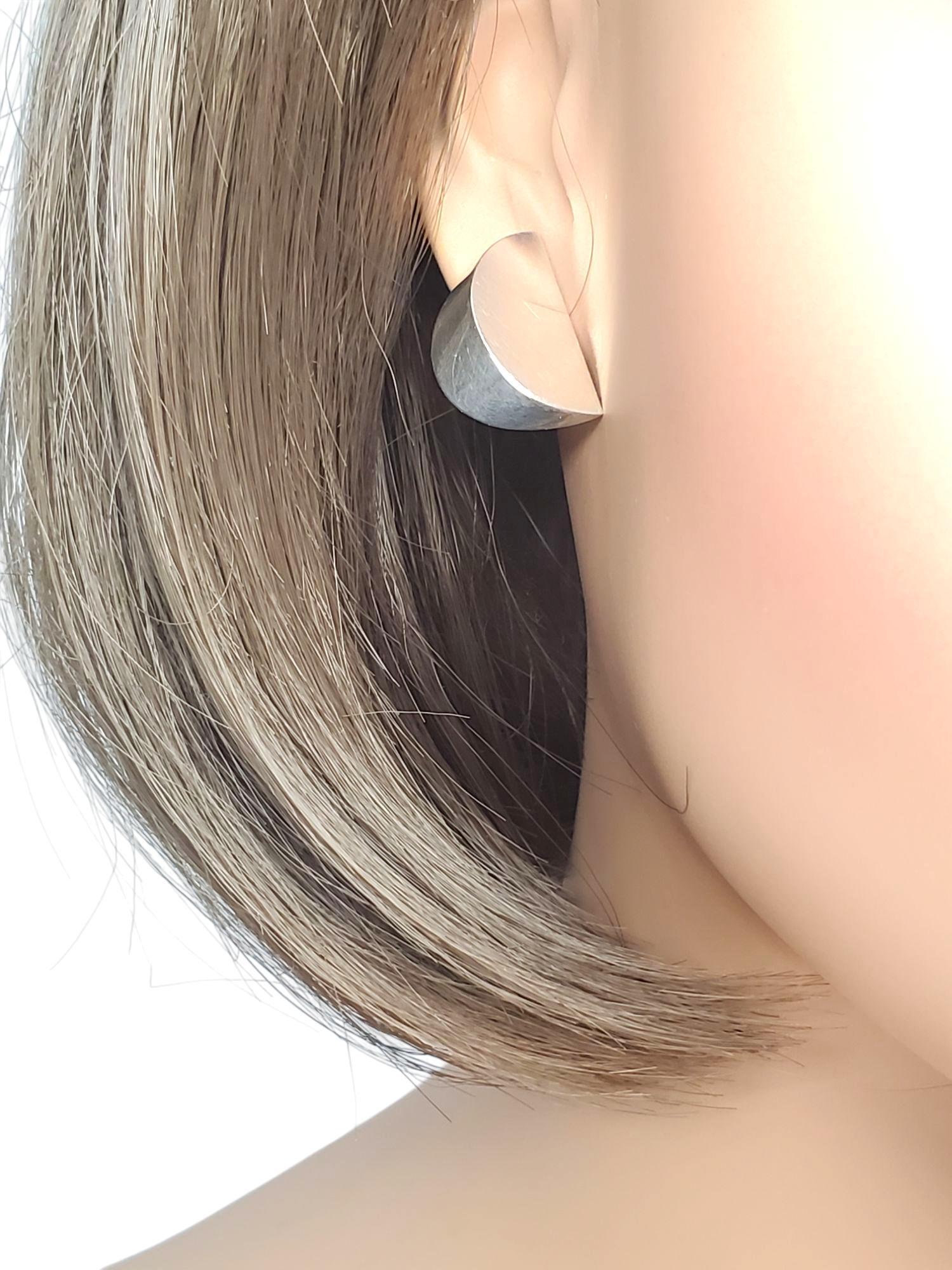 Marcin Zaremski Sterling Silver Half Moon Earrings #20800 For Sale 5