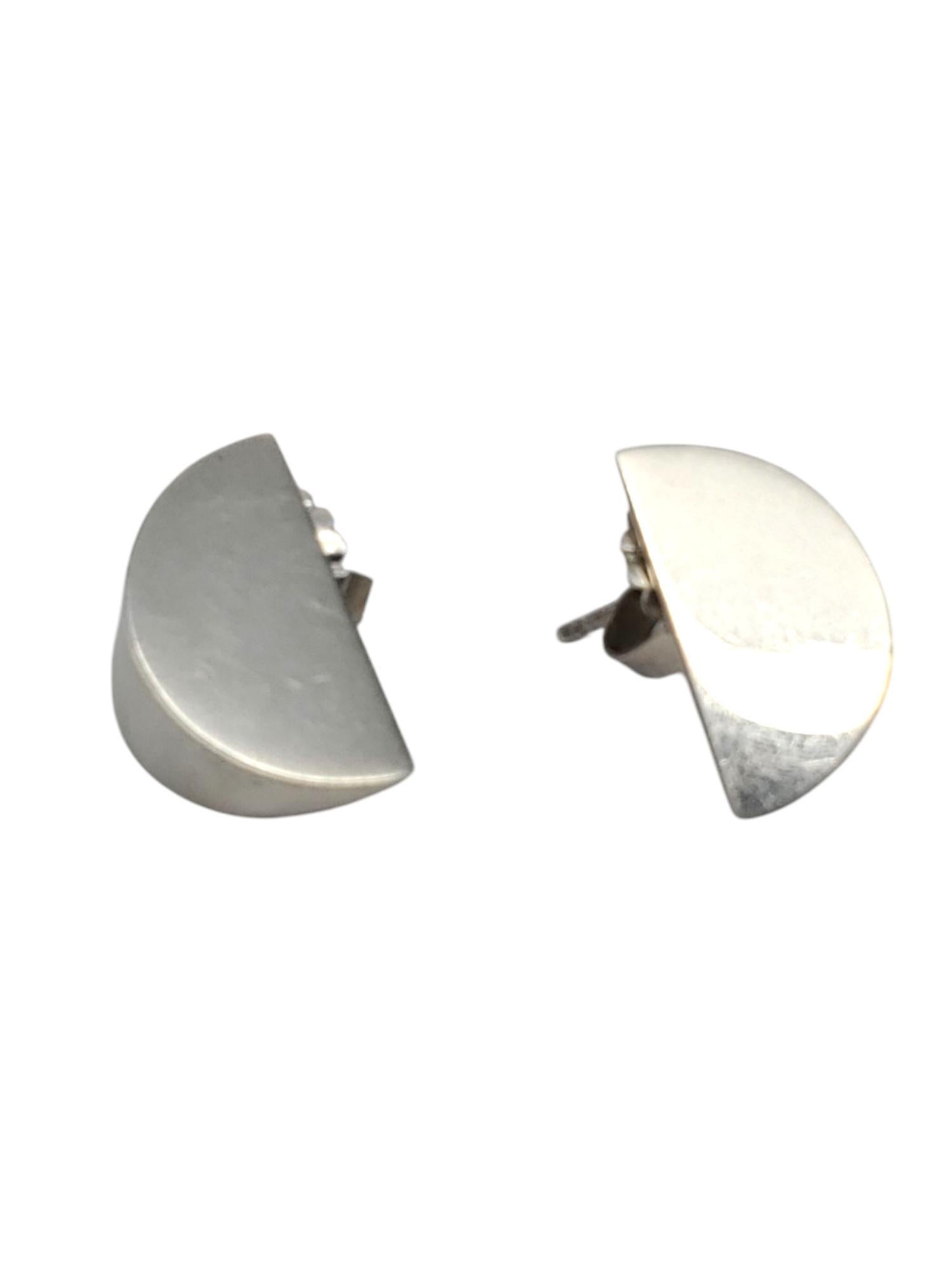 Women's Marcin Zaremski Sterling Silver Half Moon Earrings #20800 For Sale