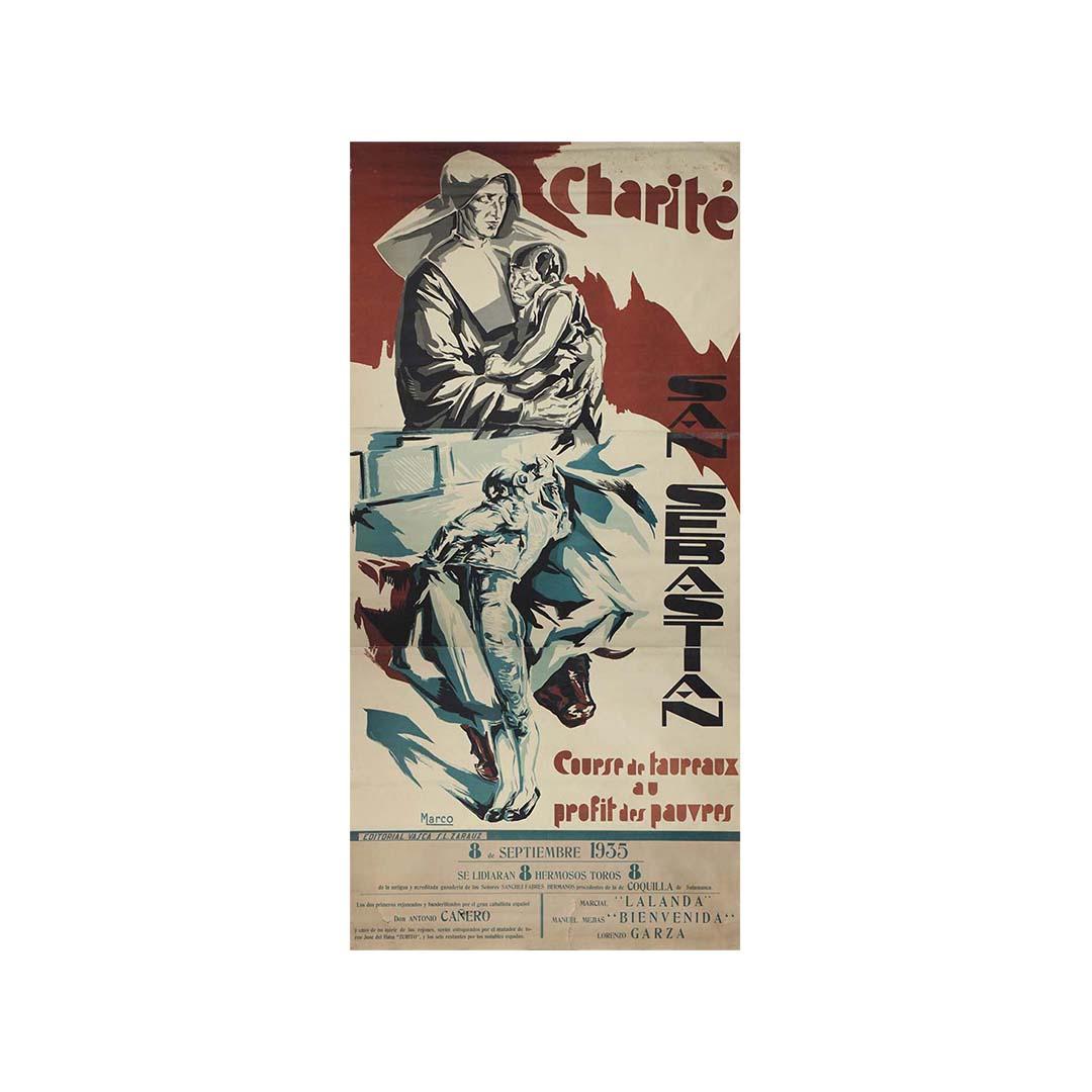 1935 Originalplakat von Marco - Corrida for a Cause - Charité - San Sebastián im Angebot 1